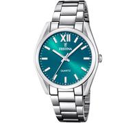 Quarzuhr FESTINA "Boyfriend Collection", silber (silberfarben, grün), Armbanduhren, Damen, Quarzuhr, Armbanduhr, Damenuhr, Edelstahlarmband (70619361-0) silberfarben, grün