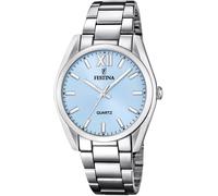 Quarzuhr FESTINA "Boyfriend Collection", silber (silberfarben, hellblau), Armbanduhren, Damen, Quarzuhr, Armbanduhr, Damenuhr, Edelstahlarmband (50827728-0) silberfarben, hellblau
