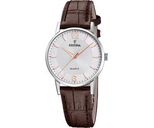 Quarzuhr FESTINA, braun, Armbanduhren, Damen, Quarzuhr, Armbanduhr, Damenuhr, Lederarmband, analog (61668126-0) braun