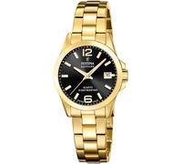 Quarzuhr FESTINA, gold (goldfarben, schwarz), Armbanduhren, Damen, Quarzuhr, Armbanduhr, Damenuhr, Swiss Made, Edelstahlarmband, analog, Tag (77751868-0)