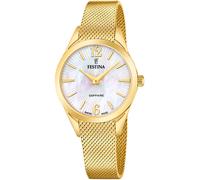 Quarzuhr FESTINA "Grace", goldfarben, perlmuttfarben, Armbanduhren, Damen, Quarzuhr, Armbanduhr, Damenuhr, Swiss Made, Edelstahlarmband, Saphirglas (21150649-0)