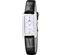 Quarzuhr FESTINA "Mademoiselle", schwarz (schwarz, perlmuttfarben), Armbanduhren, Damen, Quarzuhr, Armbanduhr, Damenuhr, Lederarmband, analog (64295129-0) schwarz, perlmuttfarben