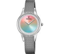 Quarzuhr FESTINA "Mademoiselle", silber (silberfarben, bunt), Armbanduhren, Damen, Quarzuhr, Armbanduhr, Damenuhr, Edelstahlarmband, analog, Zirkonia (synth.) (73644616-0)