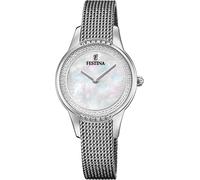 Quarzuhr FESTINA "Mademoiselle", silber (silberfarben, perlmuttfarben), Armbanduhren, Damen, Quarzuhr, Armbanduhr, Damenuhr, Edelstahlarmband, analog, Zirkonia (synth.) (29015234-0)