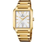 Quarzuhr FESTINA "On The Square", gold (goldfarben, silberfarben), Armbanduhren, Damen, Quarzuhr, Armbanduhr, Herrenuhr, Damenuhr, Edelstahlarmband, Datum (66086936-0) goldfarben, silberfarben