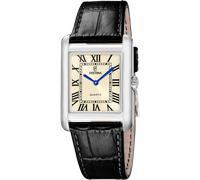 Quarzuhr FESTINA "On the Square", schwarz, champagnerfarben, Armbanduhren, Herren, Quarzuhr, Armbanduhr, Damenuhr, Herrenuhr, Lederarmband, analog (23294955-0) schwarz, champagnerfarben