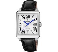 Quarzuhr FESTINA "On The Square", schwarz (schwarz, silberfarben), Armbanduhren, Damen, Quarzuhr, Armbanduhr, Herrenuhr, Damenuhr, Lederarmband, Datum (48850414-0) schwarz, silberfarben