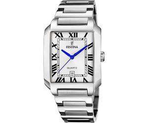 Quarzuhr FESTINA "On The Square", silber (silberfarben), Armbanduhren, Damen, Quarzuhr, Armbanduhr, Herrenuhr, Damenuhr, Edelstahlarmband, Datum (24931441-0) silberfarben