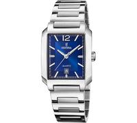 Quarzuhr FESTINA "On The Square", silber (silberfarben, blau), Armbanduhren, Damen, Quarzuhr, Armbanduhr, Damenuhr, Edelstahlarmband, Datum (44254251-0) silberfarben, blau