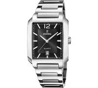 Quarzuhr FESTINA "On The Square", silber (silberfarben, schwarz), Armbanduhren, Damen, Quarzuhr, Armbanduhr, Herrenuhr, Damenuhr, Edelstahlarmband, Datum (29992719-0) silberfarben, schwarz