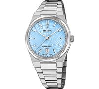 Quarzuhr FESTINA "Rivé Collection", silber (silberfarben, hellblau), Armbanduhren, Damen, Quarzuhr, Armbanduhr, Damenuhr, Herrenuhr, Swiss Made, Edelstahlarmband, analog (70209043-0) silberfarben, hel