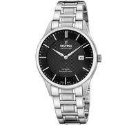 Quarzuhr FESTINA, silber (silberfarben, schwarz), Armbanduhren, Quarzuhr, Armbanduhr, Damenuhr, Herrenuhr, Swiss Made, Edelstahlarmband, Datum (72560204-0)