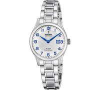 Quarzuhr FESTINA, silberfarben, silberfarben, Armbanduhren, Damen, Quarzuhr, Armbanduhr, Damenuhr, Swiss Made, Edelstahlarmband, analog, Datum (25934826-0)