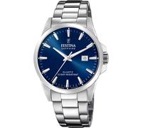 Quarzuhr FESTINA "Swiss Made Collection", silber (silberfarben, blau), Armbanduhren, Damen, Quarzuhr, Armbanduhr, Herrenuhr, Damenuhr, Swiss Made, Edelstahlband, Datum (68060904-0) silberfarben, blau