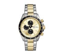 Quarzuhr FOSSIL "AUTOCROSS", gold (gelbgoldfarben, edelstahlfarben), Armbanduhren, Herren, Quarzuhr, Armbanduhr, Herrenuhr, Edelstahlarmband, analog, Tag, Wochentag (79089942-0) gelbgoldfarben, edelst