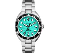 Quarzuhr FOSSIL "BREAKER", silber (silberfarben, türkis), Armbanduhren, Damen, Quarzuhr, Armbanduhr, Herrenuhr, Damenuhr, Datum, Edelstahlarmband (81161844-0) silberfarben, türkis