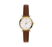 Quarzuhr FOSSIL "Carlie", braun (braun, goldfarben), Armbanduhren, Damen, Quarzuhr, Armbanduhr, Damenuhr, Lederarmband, analog (52867714-0) braun, goldfarben
