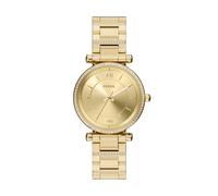 Quarzuhr FOSSIL "Carlie", gold (gelbgoldfarben), Armbanduhren, Damen, Quarzuhr, Armbanduhr, Damenuhr, Edelstahlarmband, analog, Glassteine (49365832-0) gelbgoldfarben
