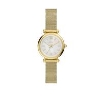 Quarzuhr FOSSIL "Carlie", gold (gelbgoldfarben, weiß), Armbanduhren, Damen, Quarzuhr, Armbanduhr, Damenuhr, Edelstahlarmband, analog (45219824-0) gelbgoldfarben, weiß