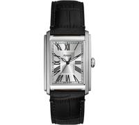 Quarzuhr FOSSIL "CARRAWAY", schwarz (schwarz, silberfarben), Armbanduhren, Herren, Quarzuhr, Armbanduhr, Herrenuhr, Lederarmband, analog (11754301-0) schwarz, silberfarben