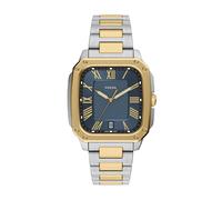 Quarzuhr FOSSIL "Crosby", edelstahlfarben, gelbgoldfarben, blau, Armbanduhren, Damen, Quarzuhr, Armbanduhr, Herrenuhr, Edelstahlarmband, analog, Tag (42875945-0) edelstahlfarben, gelbgoldfarben, blau