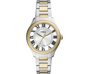 Quarzuhr FOSSIL "GILMORE", gold (gelbgoldfarben, edelstahlfarben), Armbanduhren, Damen, Quarzuhr, Armbanduhr, Damenuhr, Edelstahlarmband, analog, Tag (70303405-0) gelbgoldfarben, edelstahlfarben
