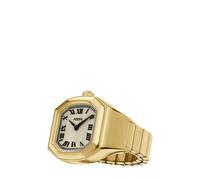 Quarzuhr FOSSIL "HARLOW WATCH RING", gold (gelbgoldfarben, schwarz), Armbanduhren, Damen, Quarzuhr, Armbanduhr, Damenuhr, Edelstahlarmband, analog (38750617-0) gelbgoldfarben, schwarz