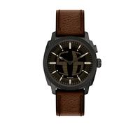 Quarzuhr FOSSIL "Machine - Big Tic", braun (braun, schwarz), Armbanduhren, Herren, Quarzuhr, Armbanduhr, Herrenuhr, Lederarmband, analog, digital (78032161-0) braun, schwarz