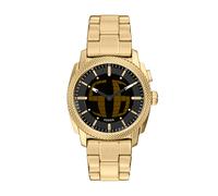 Quarzuhr FOSSIL "Machine - Big Tic", gelbgoldfarben, Armbanduhren, Herren, Quarzuhr, Armbanduhr, Herrenuhr, Edelstahlarmband, analog, digital (26666863-0) gelbgoldfarben