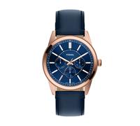 Quarzuhr FOSSIL "Pearson", rosa (blau), Armbanduhren, Herren, Quarzuhr, Armbanduhr, Lederarmband, analog, Tag, Wochentag, 12/24-Std.-Anzeige (89710467-0) blau