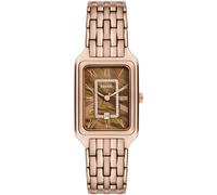 Quarzuhr FOSSIL "RAQUEL", gold (roségoldfarben, braun), Armbanduhren, Damen, Quarzuhr, Armbanduhr, Damenuhr, Datum, analog, Edelstahlarmband (39611125-0) roségoldfarben, braun