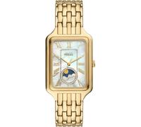 Quarzuhr FOSSIL "RAQUEL MOONPHASE", gold (goldfarben), Armbanduhren, Damen, Quarzuhr, Armbanduhr, Damenuhr, Edelstahlarmband, analog, Mondphase, Glassteine (10802967-0) goldfarben