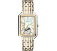 Quarzuhr FOSSIL "RAQUEL MOONPHASE", gold (goldfarben, edelstahlfarben), Armbanduhren, Damen, Quarzuhr, Armbanduhr, Damenuhr, Edelstahlarmband, analog, Mondphase, Glassteine (23441245-0) goldfarben, ed