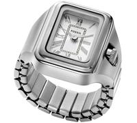 Quarzuhr FOSSIL "RAQUEL WATCH RING", silber (silberfarben), Armbanduhren, Damen, Quarzuhr, Quarzuhr, Damenuhr, analog, Edelstahl, Flexband, Zugband (11380526-0) silberfarben