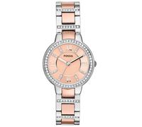 Quarzuhr FOSSIL "VIRGINIA", rosa (silberfarben, roségoldfarben), Armbanduhren, Damen, Quarzuhr, Armbanduhr, Damenuhr, Edelstahlarmband (865166-0) silberfarben, roségoldfarben