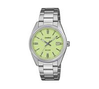 Quarzuhr, grün (edelstahlfarben, hellgrün), CASIO TIMELESS COLLECTION, Armbanduhren, Herren, Quarzuhr, Armbanduhr, Damenuhr, Herrenuhr, Edelstahlarmband, analog, Tag (93859962-0) edelstahlfarben, hell