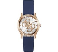 Quarzuhr GUESS "ANNETTE", blau (dunkelblau), Armbanduhren, Damen, Quarzuhr, Armbanduhr, Damenuhr, Silikonarmband (94966365-0)
