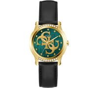 Quarzuhr GUESS "ANNETTE", schwarz, Armbanduhren, Damen, Quarzuhr, Armbanduhr, Damenuhr, Lederarmband, analog (13236018-0)