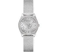 Quarzuhr GUESS "BOA", silber (silberfarben), Armbanduhren, Damen, Quarzuhr, Armbanduhr, Damenuhr, Kristallsteine, Mineralglas, Edelstahlarmband (97326214-0)