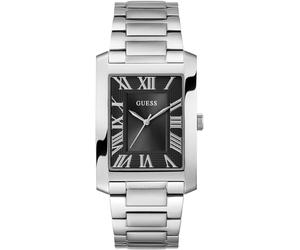 Quarzuhr GUESS "CLYDE", silberfarben, Armbanduhren, Herren, Quarzuhr, Armbanduhr, Herrenuhr, Edelstahlarmband (39102625-0) silberfarben