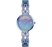 Quarzuhr GUESS "CORAL", blau (metallicblau), Armbanduhren, Damen, Quarzuhr, Armbanduhr, Damenuhr, Edelstahlarmband (49145805-0) metallicblau