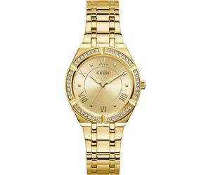 Quarzuhr GUESS "COSMO", gold (goldfarben, champagnerfarben), Armbanduhren, Damen, Quarzuhr, Armbanduhr, Damenuhr (79918069-0) goldfarben, champagnerfarben