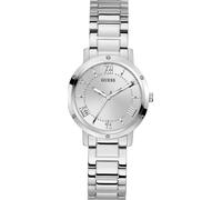 Quarzuhr GUESS "DAWN", silber (silberfarben), Armbanduhren, Damen, Quarzuhr, Armbanduhr, Damenuhr (59165642-0) silberfarben