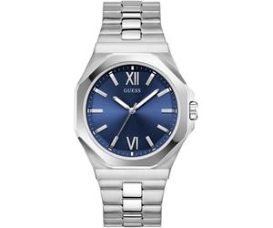 Quarzuhr GUESS "EMPEROR", silber (silberfarben), Armbanduhren, Herren, Quarzuhr, Armbanduhr, Herrenuhr, Edelstahlarmband, analog (50781619-0) silberfarben