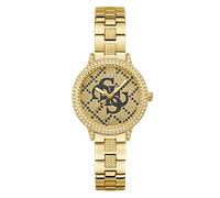 Quarzuhr GUESS "G LACE", gold (goldfarben), Armbanduhren, Damen, Quarzuhr, Armbanduhr, Damenuhr, Edelstahlarmband, Kristallsteine (62792842-0) goldfarben