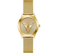 Quarzuhr GUESS "GLITZ PLAQUE", gold (goldfarben), Armbanduhren, Damen, Quarzuhr, Armbanduhr, Damenuhr, Edelstahlarmband, Mineralglas, analog (25035103-0) goldfarben