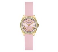 Quarzuhr GUESS "GUESS-MINI LUNA GLITZ", rosa, Armbanduhren, Damen, Quarzuhr, Armbanduhr, Damenuhr, Silikonarmband, analog (63654850-0) rosa