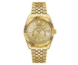 Quarzuhr GUESS "JADEN", gold (goldfarben), Armbanduhren, Herren, Quarzuhr, Armbanduhr, Herrenuhr, Edelstahlarmband, Datum (43265444-0) goldfarben