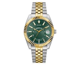 Quarzuhr GUESS "JADEN", silber (silberfarben, goldfarben), Armbanduhren, Herren, Quarzuhr, Armbanduhr, Herrenuhr, Edelstahlarmband, Datum (63107624-0) silberfarben, goldfarben