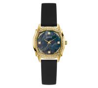 Quarzuhr GUESS "LIV", schwarz, Armbanduhren, Damen, Armbanduhr, Damenuhr, Silikonarmband, Kristallsteine (73251731-0) schwarz
